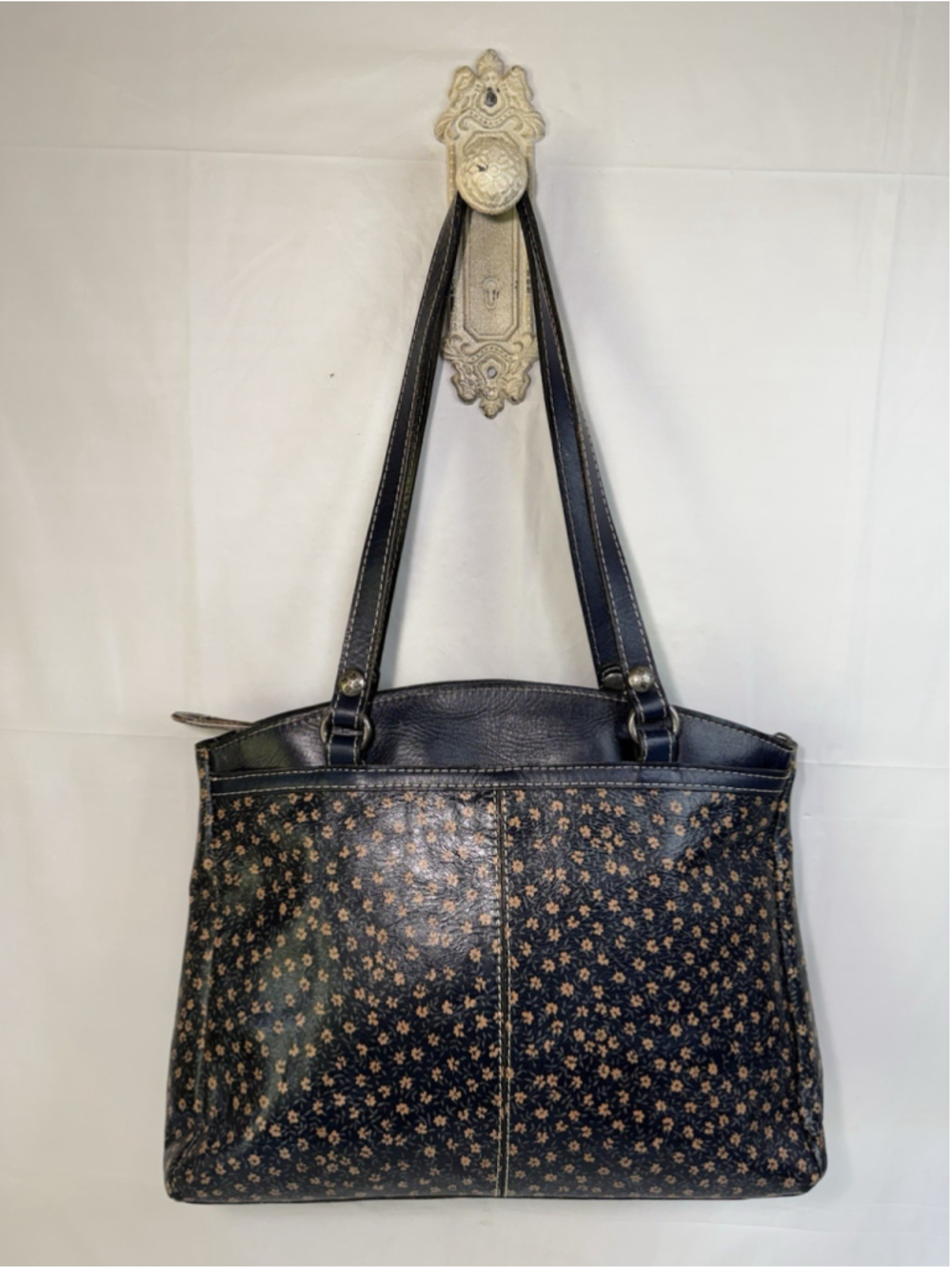Patricia Nash POPPY Tote Shoulder Bag navy floral - Picture 8 of 16